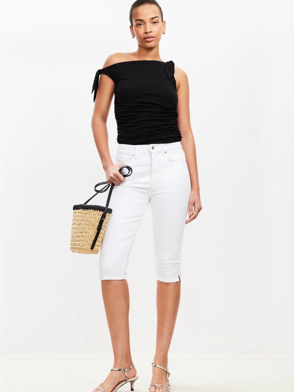 LOFT White Cropped Capri Jeans